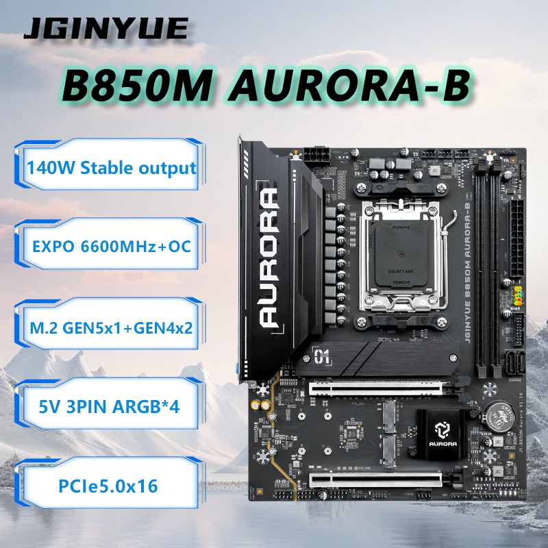 JGINYUE B850M AURORA-B New Mot - Am5 Micro Atx Pcie 5.0 Motherboard review and price