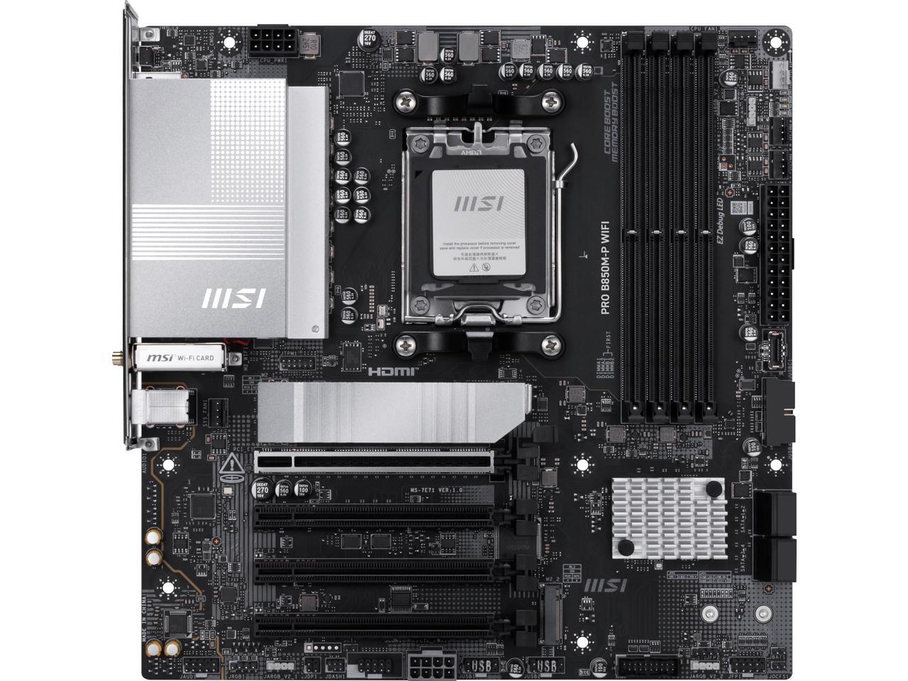 MSI PRO B850M-P WIFI AM5 AMD B - Am5 Micro Atx Pcie 5.0 Motherboard review and price